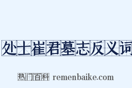 处士崔君墓志反义词是什么意思的图片